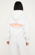Vol. 2 Boxy Zip Front Hoodie Grey Marle