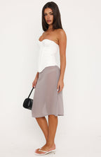Pixel Romance Midi Skirt Dove