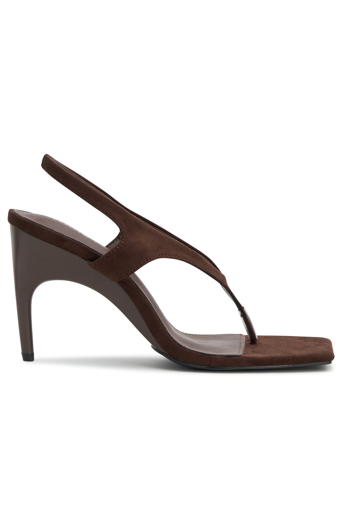Barbod Slingback Heels Chocolate Faux Suede