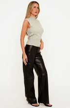 You're So Inspired PU Pants Black
