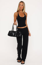 Rest And Relax Racer Back Tank Top Black