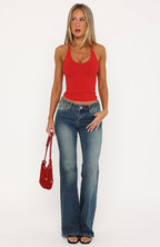 Rest And Relax Racer Back Tank Top Red