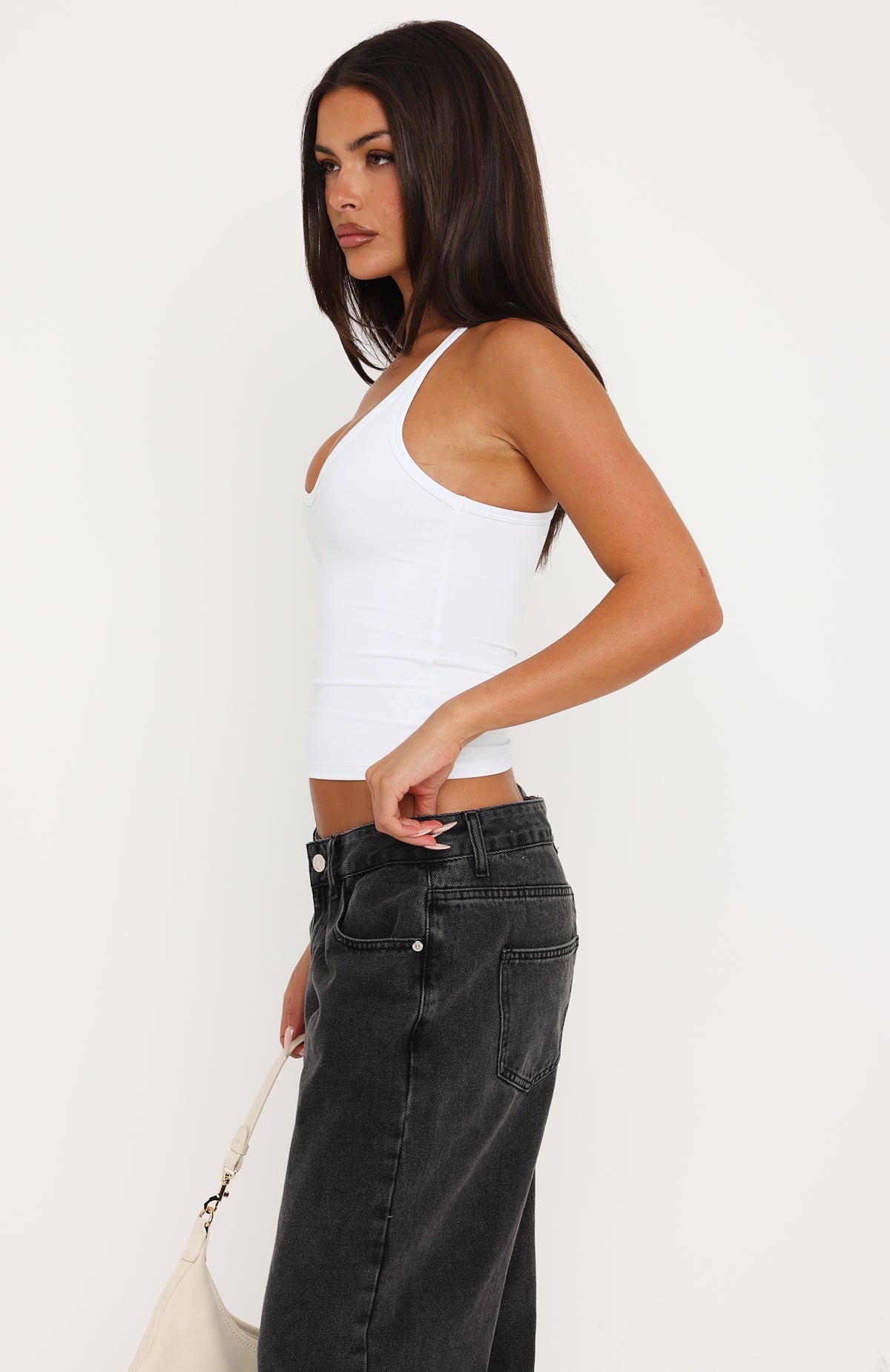 Rest And Relax Racer Back Tank Top White