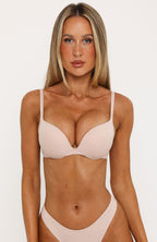 Broken Record Push Up Bra Set Nude