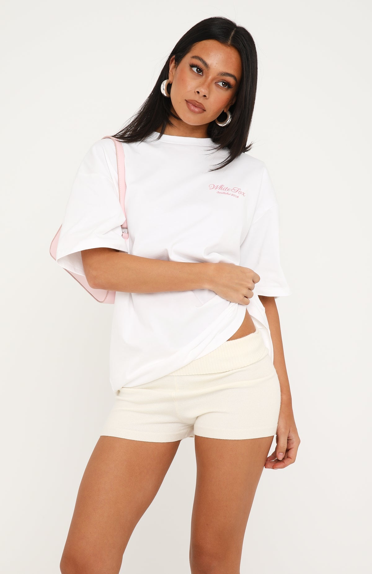 Skipping A Beat Oversized Tee White