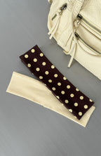 Staying Safe 2 Pack Headband Lemon & Choc Polka Dots