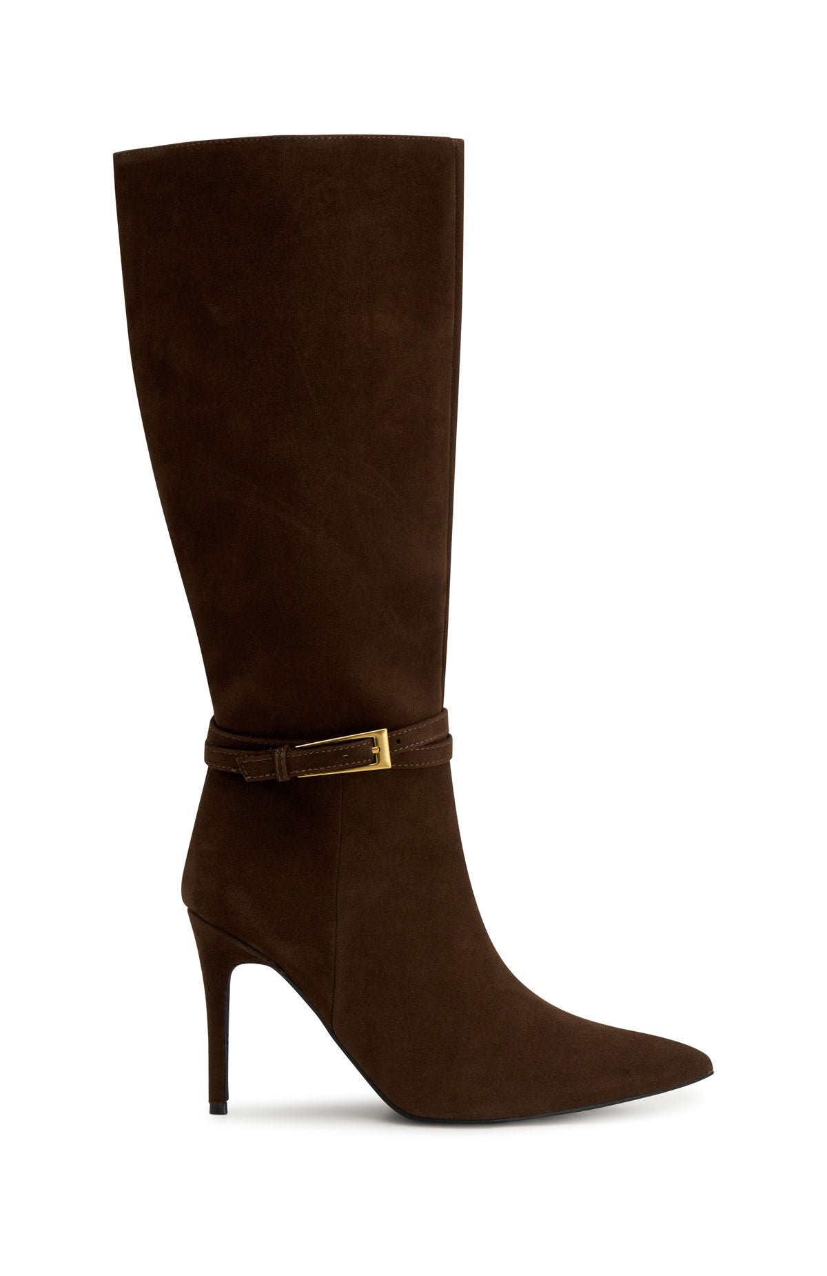 Selin Knee High Boots Chocolate Faux Suede