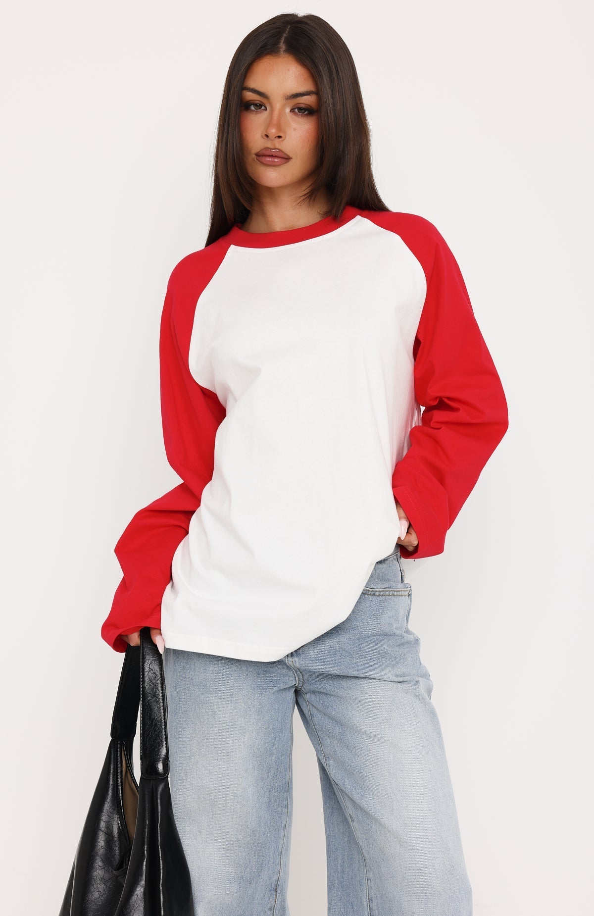 Take Her Out Long Sleeve Tee White/Red