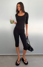 Time Stood Still Capri Pants Black