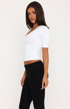 Keep The Change 3/4 Sleeve Top White