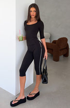 Time Stood Still Capri Pants Black