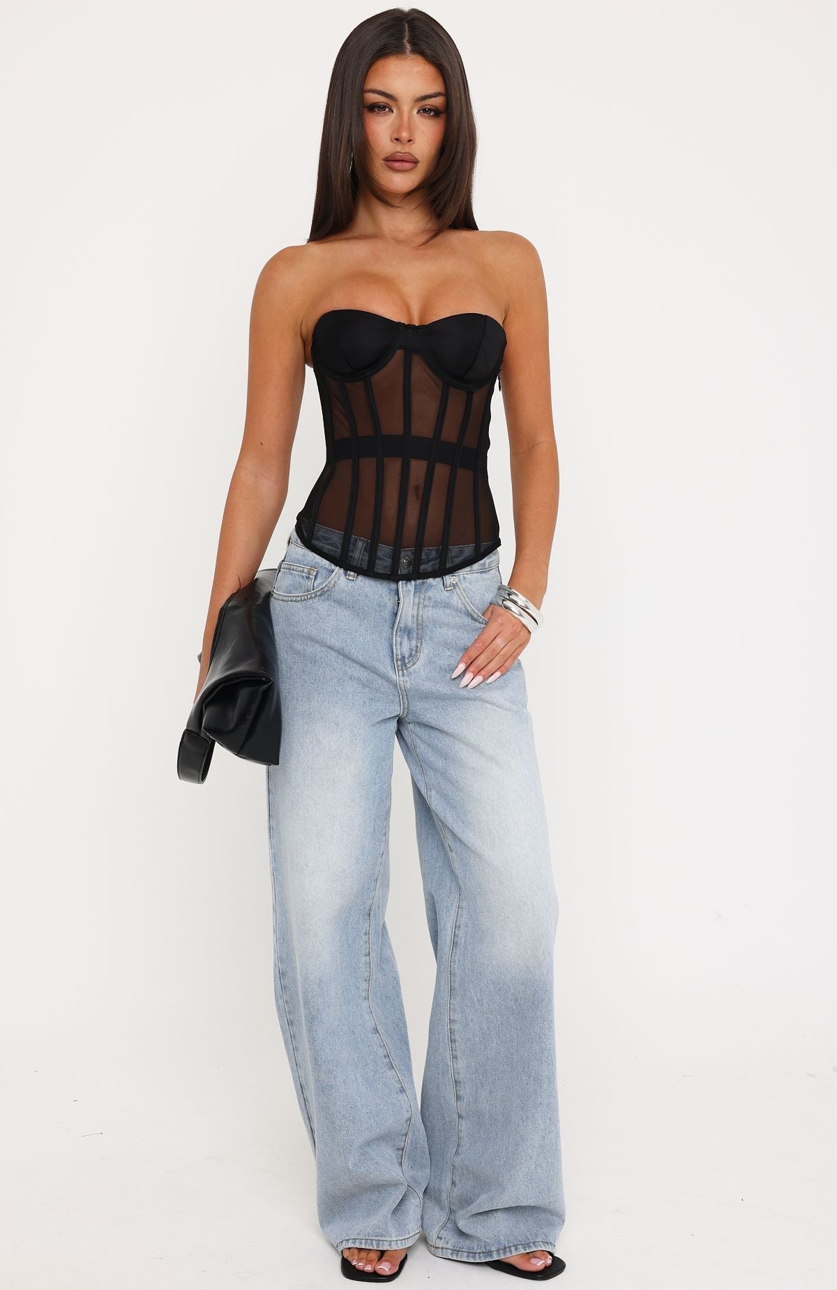 Just A Peek Strapless Bustier Black