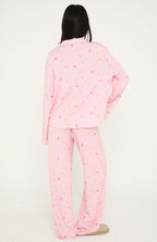 Pillow Talk Printed Long Sleeve Pyjama Set Pink Citrus