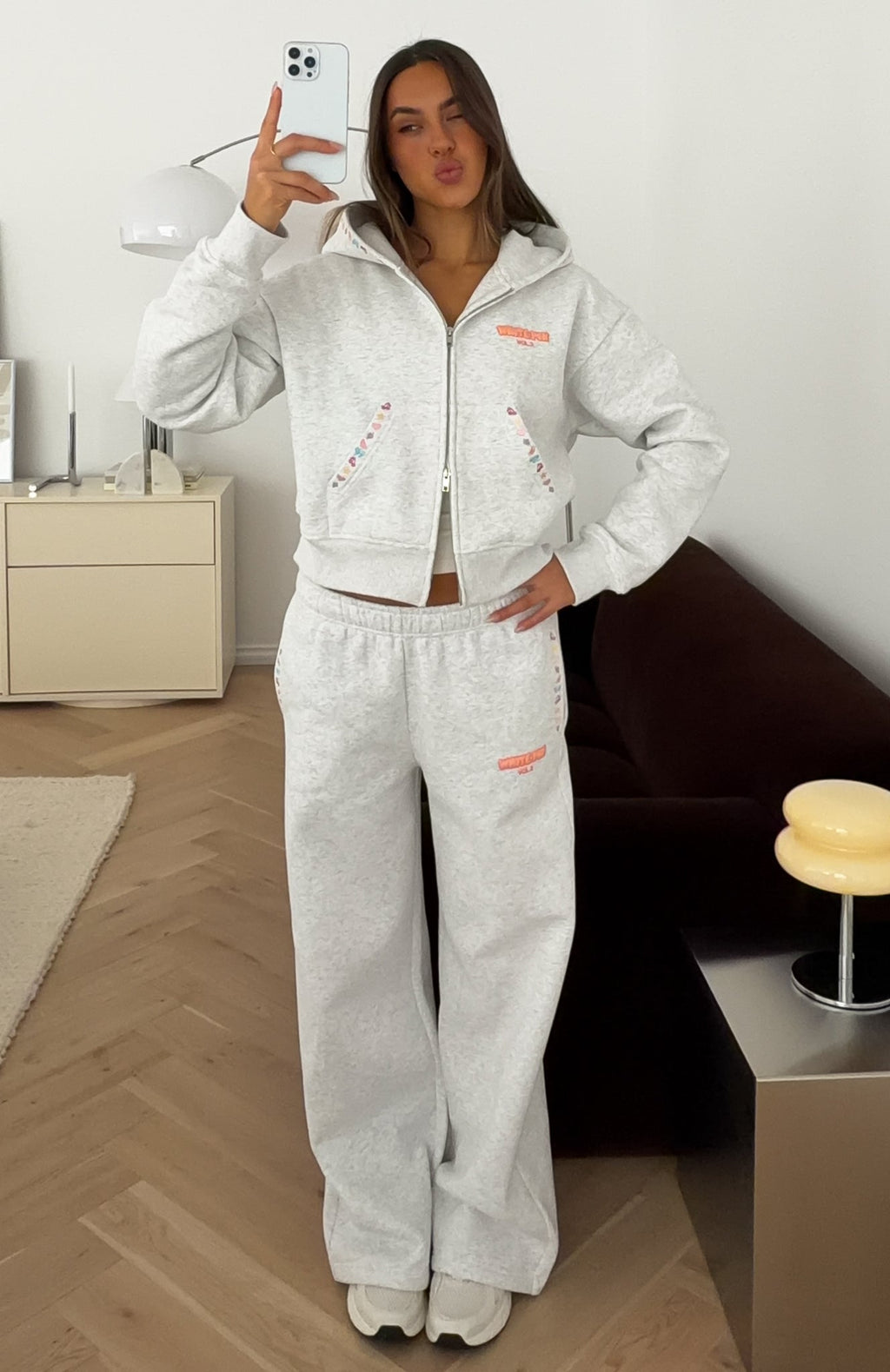 Vol. 2 Wide Leg Sweatpants Grey Marle