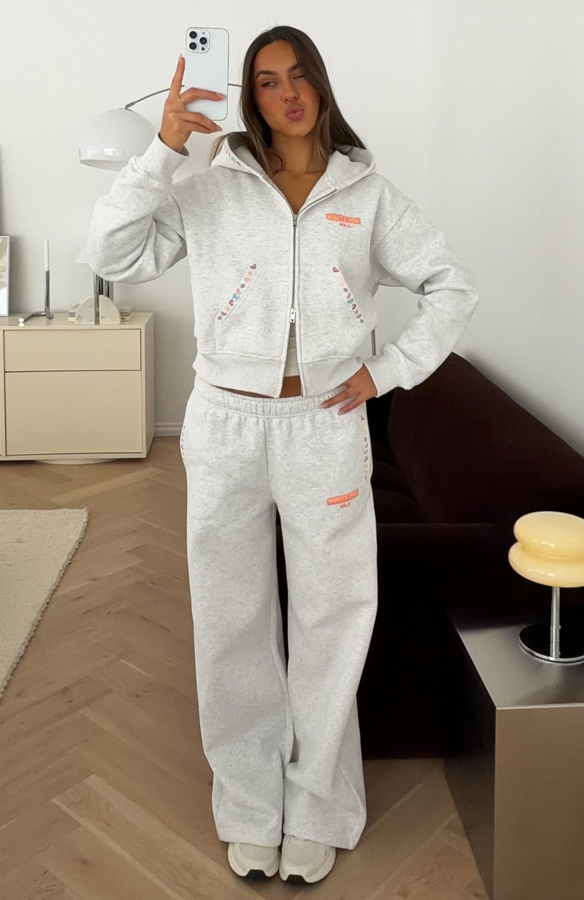 Vol. 2 Wide Leg Sweatpants Grey Marle