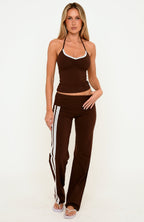 Wandering Off Fold Over Pants Chocolate