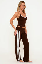 Wandering Off Fold Over Pants Chocolate