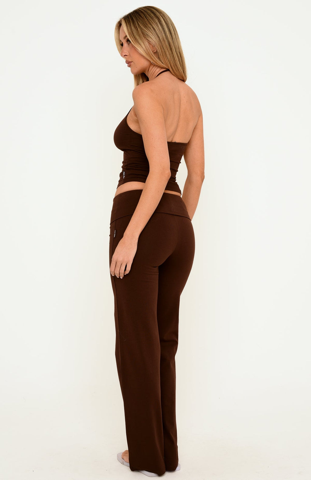 Wandering Off Fold Over Pants Chocolate