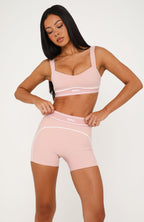 Adapt Bike Shorts 4" Dusty Pink/White
