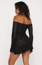 Almost Ours Off Shoulder Mini Dress Black
