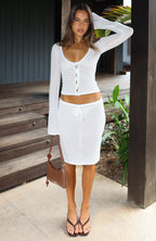 Anouk Long Sleeve Knit Top Off White