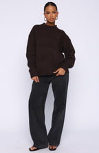 Apres Ski With Me Knit Sweater Chocolate