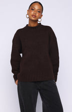 Apres Ski With Me Knit Sweater Chocolate