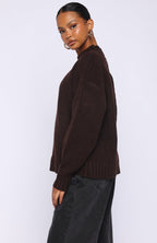 Apres Ski With Me Knit Sweater Chocolate
