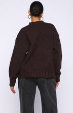 Apres Ski With Me Knit Sweater Chocolate