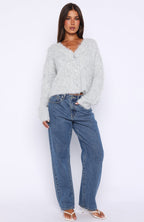 Cozy Vibes Knit Cardigan Grey Marle