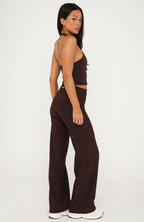 Crushing Wide Leg Leggings Dark Chocolate