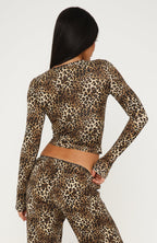 Dreamy Button Up Long Sleeve Pyjama Top Leopard