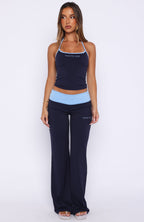 Glow Game Halter Top Navy