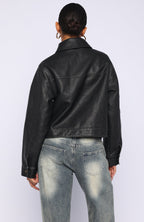 I Know Love PU Jacket Black