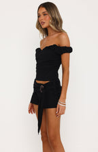 Little Crush Off Shoulder Top Black