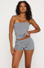 Never A Good Time Shorts Grey Stripe