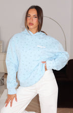 Offstage Printed Oversized Hoodie Blue Ditsy