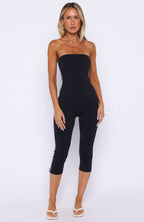 Pocket Rocket Capri Jumpsuit Navy/Blue Stripe