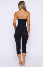 Pocket Rocket Capri Jumpsuit Navy/Blue Stripe
