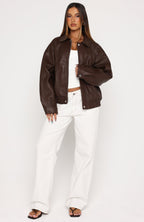 Retrograde PU Jacket Chocolate