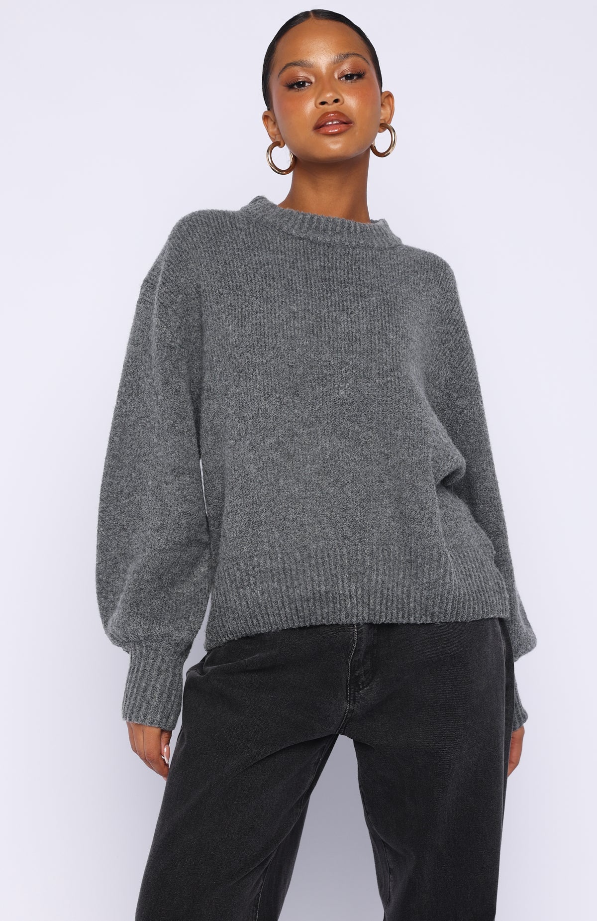 Sashi Knit Sweater Charcoal