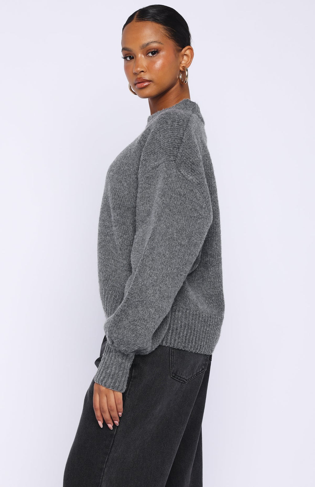 Sashi Knit Sweater Charcoal