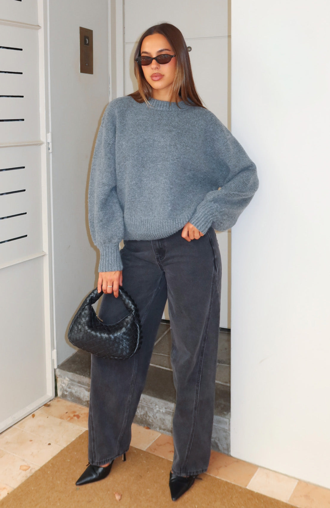 Sashi Knit Sweater Charcoal