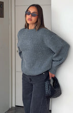 Sashi Knit Sweater Charcoal