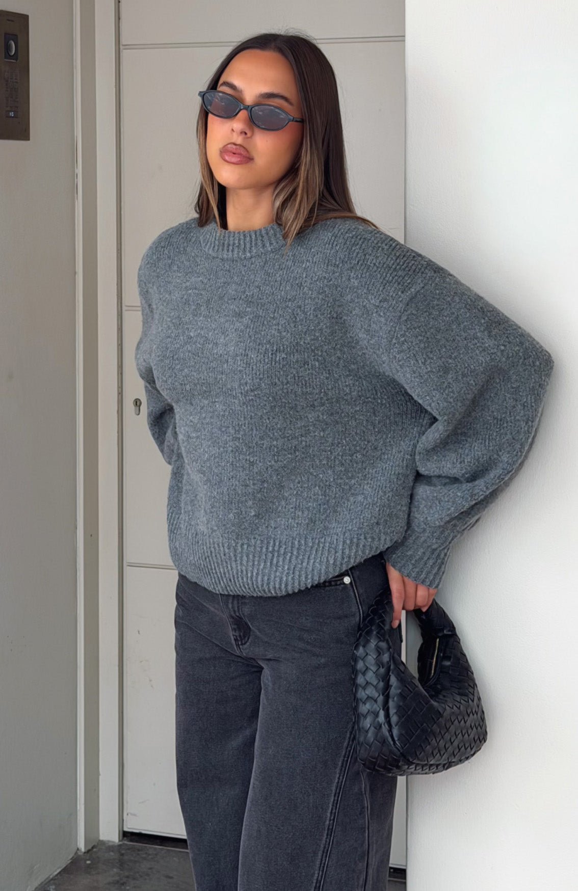 Sashi Knit Sweater Charcoal