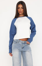 Say It Softly Long Sleeve Tee Blue