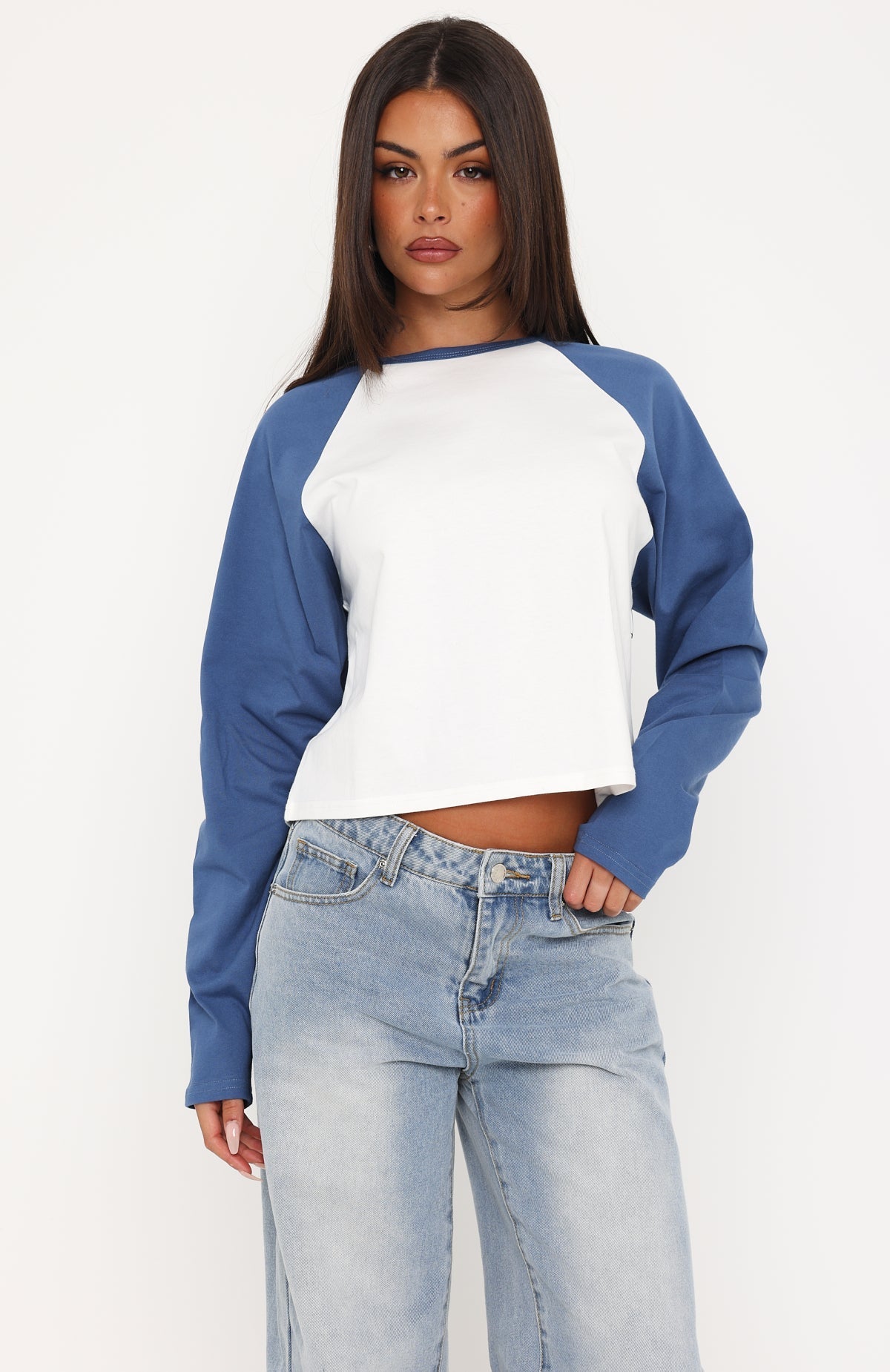 Say It Softly Long Sleeve Tee Blue