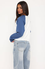 Say It Softly Long Sleeve Tee Blue