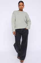 Snow Dreams Knit Sweater Sage