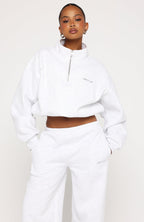Test Drive Boxy Quarter Zip Sweater Grey Marle